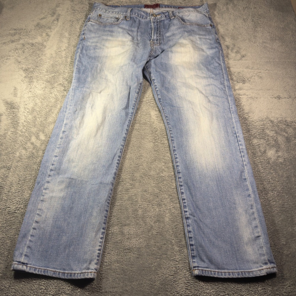 Lucky Brand 221 Original Straight Jeans Mens 36x30 Light Wash Blue Denim